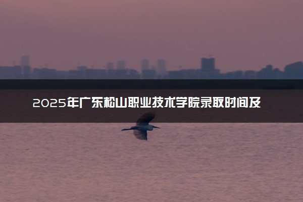 2025年广东松山职业技术学院录取时间及查询网址入口 录取结果什么时候公布