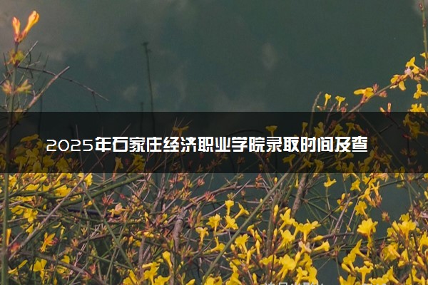 2025年石家庄经济职业学院录取时间及查询网址入口 录取结果什么时候公布