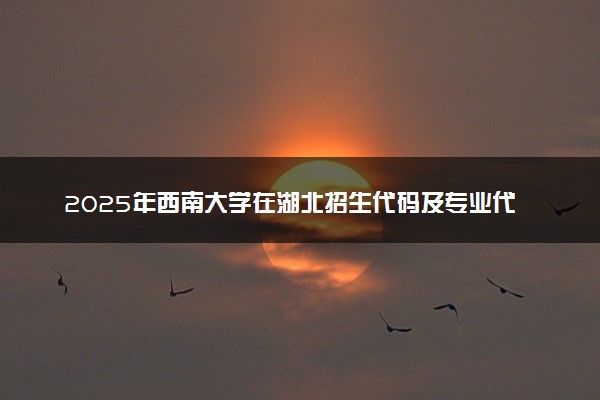 2025年西南大学在湖北招生代码及专业代码 西南大学湖北代码是多少？怎么查询？