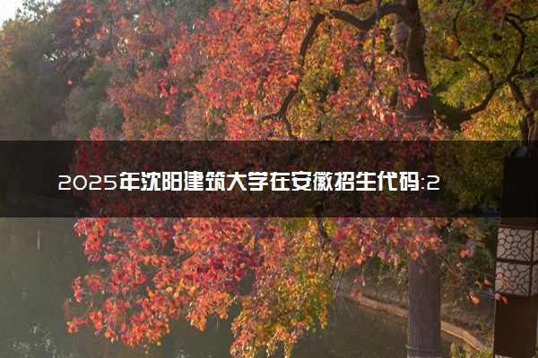 2025年沈阳建筑大学在安徽招生代码：2426 专业代码及报考指南