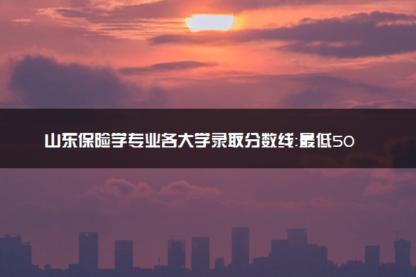 山东保险学专业各大学录取分数线：最低500分能上 开设院校及位次