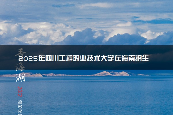 2025年四川工程职业技术大学在海南招生代码：2374 专业代码及报考指南
