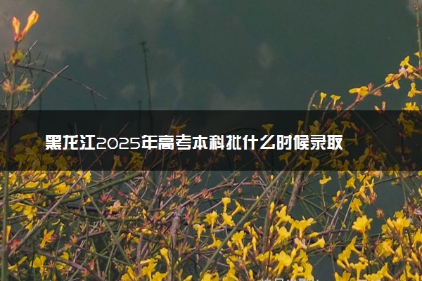 黑龙江2025年高考本科批什么时候录取 录取时间安排表汇总