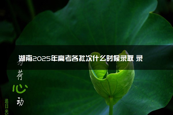 湖南2025年高考各批次什么时候录取 录取时间安排表汇总