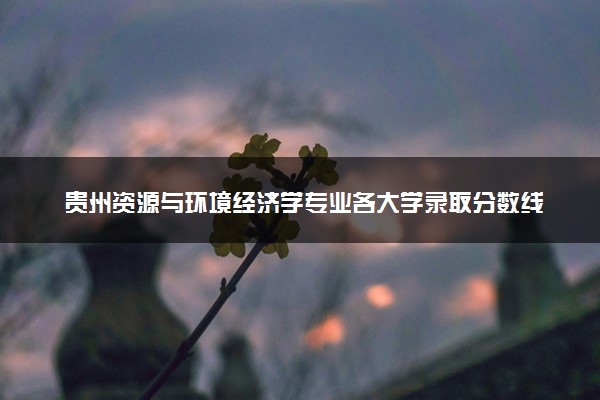 贵州资源与环境经济学专业各大学录取分数线：最低430分能上 开设院校及位次