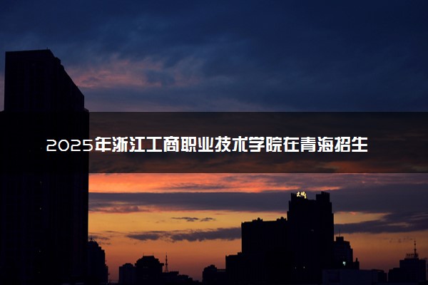 2025年浙江工商职业技术学院在青海招生代码：3271 专业代码及报考指南