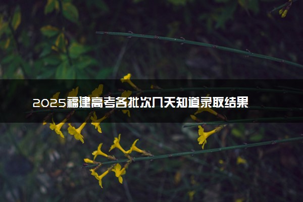 2025福建高考各批次几天知道录取结果 附录取结束时间