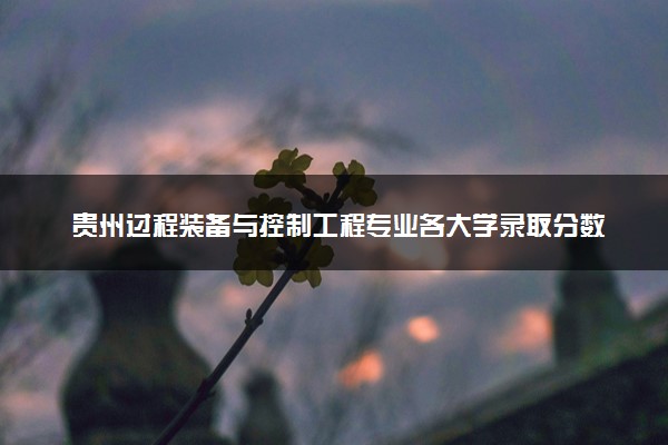 贵州过程装备与控制工程专业各大学录取分数线：最低381分能上 开设院校及位次