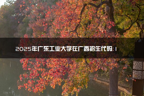 2025年广东工业大学在广西招生代码：11845 专业代码及报考指南