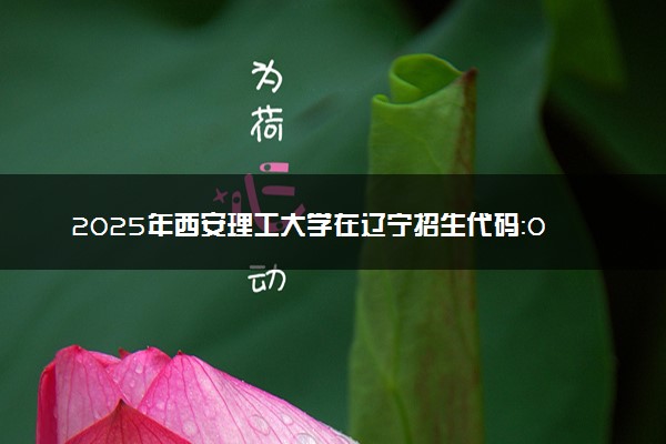 2025年西安理工大学在辽宁招生代码：0700 专业代码及报考指南